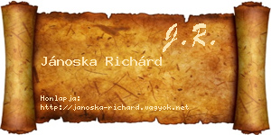 Jánoska Richárd névjegykártya